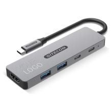 Sitecom CN-5502 5 in 1 USB-C Power Delivery Multiport Adapter in grau Sitecom CN-5502 5 in 1 USB-C Power Delivery Multiport Adapter in grau