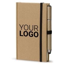 Karton Notizbuch A6 + Stift in braun