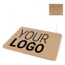 Mousepad mit kabellosem Ladegerät aus Recyclingpapier in natur Mousepad mit kabellosem Ladegerät aus Recyclingpapier in natur