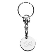 Schlüsselanhänger Einkaufswagenchip in silber Schlüsselanhänger Einkaufswagenchip in silber