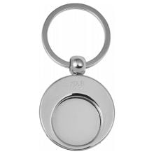 Schlüsselanhänger aus Metall mit Einkaufswagenchip Christie in silber, Standardoption Schlüsselanhänger aus Metall mit Einkaufswagenchip Christie in silber, Standardoption