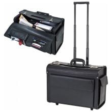 Akten-/Pilotenkoffer Trolley aus Kunstleder in schwarz