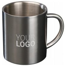 Vakuum Tasse aus Edelstahl, 300ml in grau
