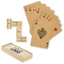 Domino- und Spielkarten-Set in holz Domino- und Spielkarten-Set in holz