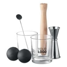 Cocktail-Set in mattsilber