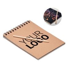 Notizbuch mit Kratzpapier in holz Notizbuch mit Kratzpapier in holz