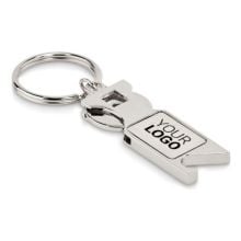 Schlüsselring mit Münzhalter in mattsilber Schlüsselring mit Münzhalter in mattsilber