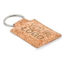 Schlüsselring Kork, eckig in beige Schlüsselring Kork, eckig in beige