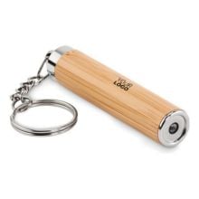 Schlüsselring mit Taschenlampe in holz Schlüsselring mit Taschenlampe in holz