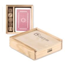 Spielkarten-Würfel-Set in holz Spielkarten-Würfel-Set in holz