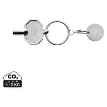 RCS Heizkörpschlüssel und Einkaufswagens-Chip am Schlüsselring in silber RCS Heizkörpschlüssel und Einkaufswagens-Chip am Schlüsselring in silber