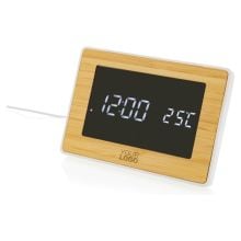 Utah LED-Uhr aus RCS rKunststoff und Bambus in braun