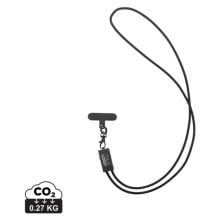 Terra 60Wduales Ladekabel aus RCS recyceltem PET mit Lanyard in grau/ schwarz Terra 60Wduales Ladekabel aus RCS recyceltem PET mit Lanyard in grau/ schwarz