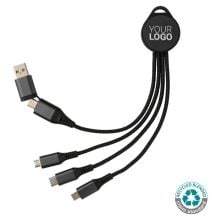 Terra 6-in-1-Ladekabel aus RCS recyceltem Aluminium in grau