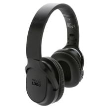 Elite Faltbarer kabelloser Kopfhörer aus RCS Kunststoff in schwarz Elite Faltbarer kabelloser Kopfhörer aus RCS Kunststoff in schwarz