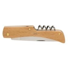 Holzmesser mit Korkenzieher in braun