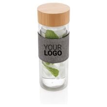 Impact doppelwandige Borosilikatglas-Flasche in transparent/ grau