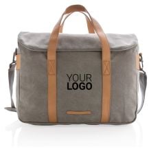 Canvas Laptop-Tasche, PVC-frei in grau