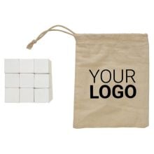 Denkspiel aus Holz in Canvas-Tasche in weiß