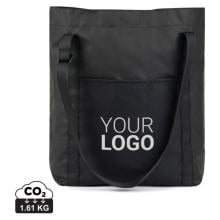 VINGA Livorno Tragetasche aus GRS recyceltem Polyester in schwarz