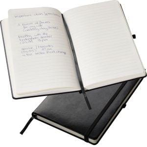 A5 Notizbuch mit Kunstlederumschlag in schwarz