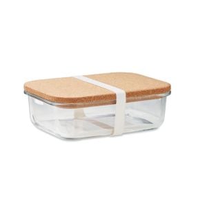 Lunchbox Glas mit Kork in transparent