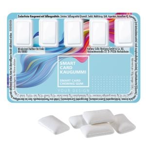 'Smart Card' mit 5 Kaugummi im Blister