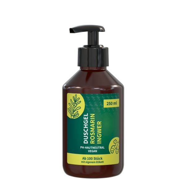 Duschgel Rosmarin-Ingwer, 250 ml, Body Label (R-PET) als Werbeartikel ...