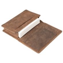 Kartenetui in espresso, Vintage Rindleder