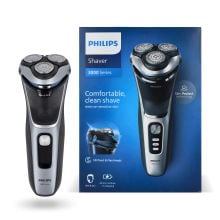S3341|Philips elektrischer Nass- und Trockenrasierer in schwarz