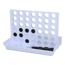 4-Gewinnt Spiel aus recycelten Materialien in weiss