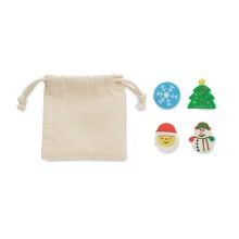 Set mit  4 Radierern in beige