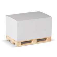 Zettelblock Pad 12x8x6cm FSC auf Holzpalette in weiss