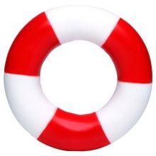 Quietscheente Schnabels® PVC Schwimmring, gestreift in weiß/rot Quietscheente Schnabels® PVC Schwimmring, gestreift in weiß/rot