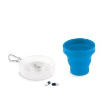 Faltbarer Silikon Becher in blau