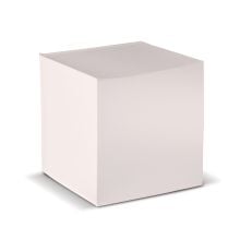 Zettelblock aus recycelten Papier 10x10x10cm in weiss