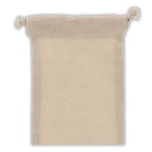 Zuziehbeutel OEKO-TEX® Baumwolle 140g/m² 10x14cm in ecru