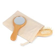 Schima superba Holz Pinsel undamp, Spiegel Set in natur