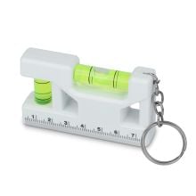 Mini-Wasserwaage als Schlüsselanhänger in weiss