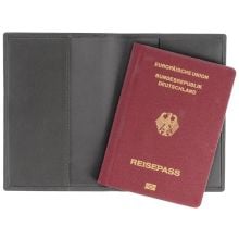 Reisepasshülle mit RFID Schutz in schwarz, Pelli-Rindnappaleder