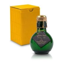 Origineller Sekt schwarzer Anhänger - Karton Gelb, 125 ml Origineller Sekt schwarzer Anhänger - Karton Gelb, 125 ml