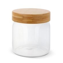 Kanister Glas undamp, Bambus 600ml in transparent