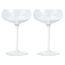 Byon Opacity 2er-Set Sektgläser mit stilvollem Glasmuster 300ml in transparent