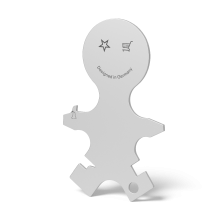 RICHARTZ® EINKAUFSWAGENLÖSER happy in silber RICHARTZ® EINKAUFSWAGENLÖSER happy in silber