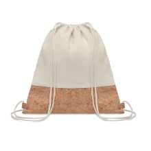 Beutel mit Kordelzug Kork in beige