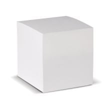 Quadratischer Zettelblock weiß 9x9x9cm in weiss