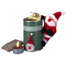 Magnetischer Weihnachtsmann in der Dose, magnetischer Weihnachtsmann/ Lebkuchen (25 g)/ Duft-Teelicht