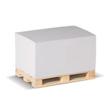 Zettelblock auf Holzpalette 12x8x6cm in weiss