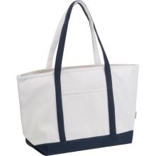 Große Tragetasche aus recycelter Baumwolle in beige