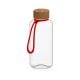 Trinkflasche 'Natural', 1,0 l, inkl. Strap transparent/rot